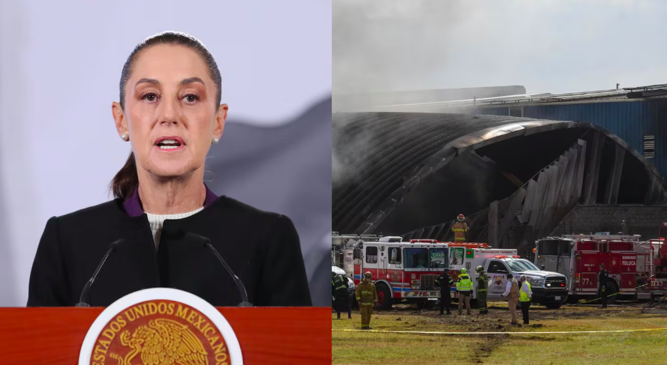 Confirma Sheinbaum que pasajeros en avioneta caída en Toluca eran una familia; no sobrevivió nadie