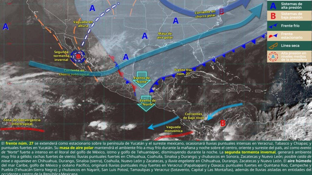 Sistema Meteorologico hoy 12 de enero de 2026