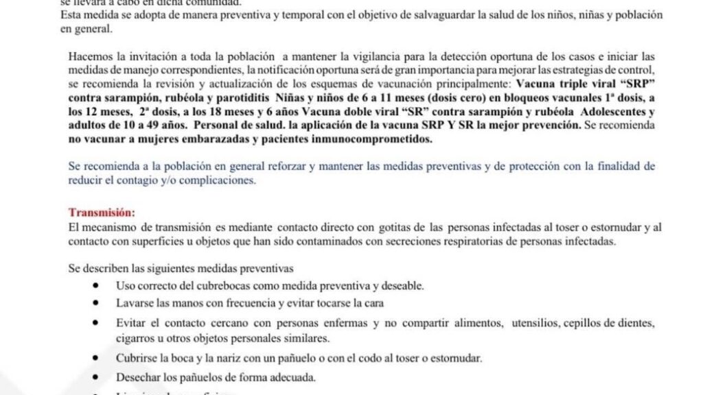 Consejo de Salud analiza acciones ante caso de sarampión