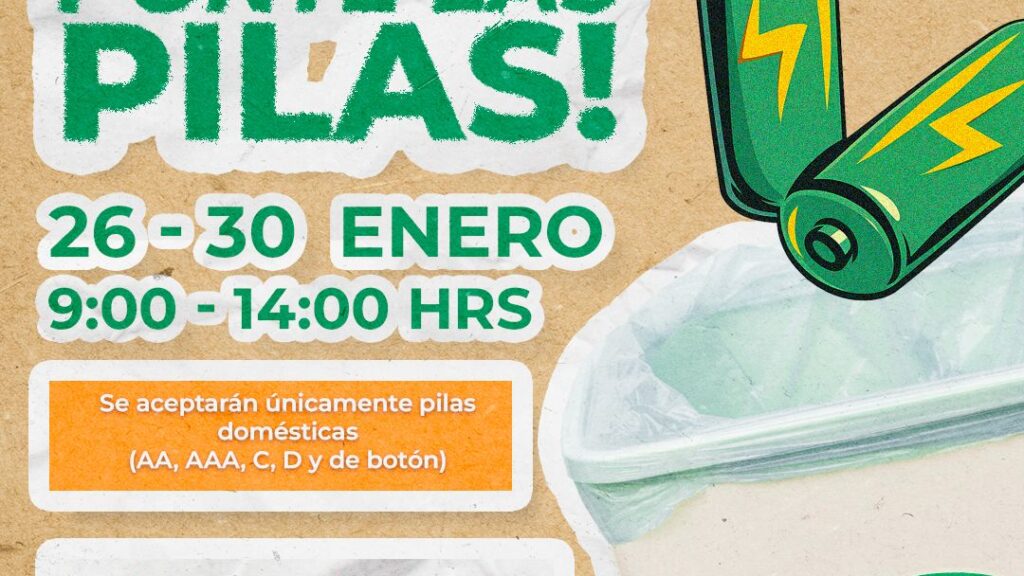el Gobierno Municipal de Huamantla, a través de la Unidad de Protección al Medio Ambiente, invita a la ciudadanía a participar en la Primera Campaña de Recolección de Pilas Usadas “Ponte las Pilas”.