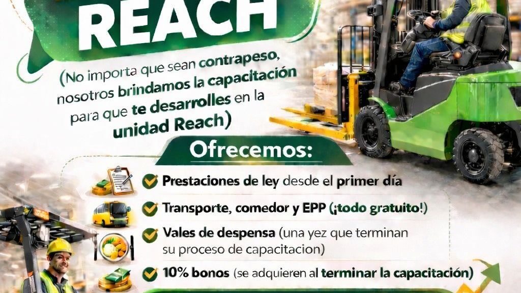 IMPULSA GOBIERNO DE HUAMANTLA RECLUTAMIENTO PARA MONTACARGUISTAS REACH ESTE 25 DE FEBRERO