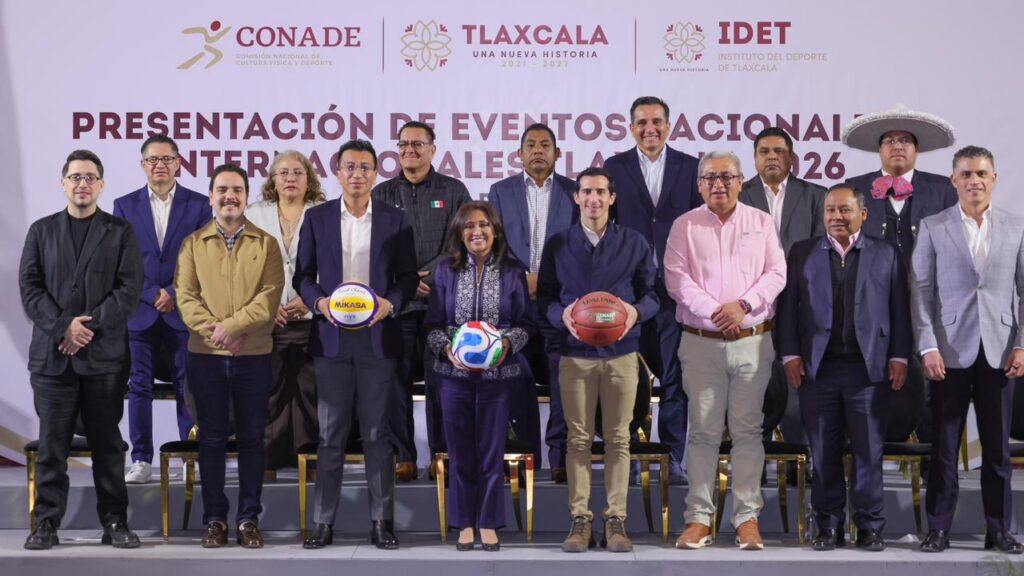 La gobernadora Lorena Cuéllar y el titular de CONADE, Rommel, Pacheco, presentaron la Agenda Deportiva de este año