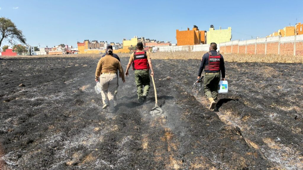 PRONTA INTERVENCIÓN DE LA DIRECCIÓN DE SEGURIDAD PÚBLICA Y PROTECCIÓN CIVIL PERMITE SOFOCAR DOS INCENDIOS DE PASTIZAL EN HUAMANTLA