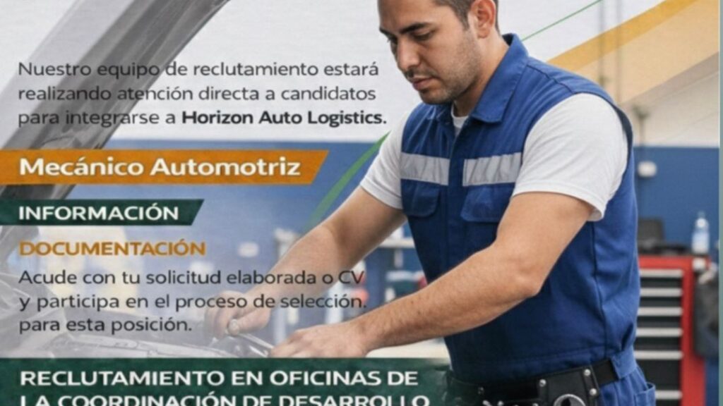 La Coordinación de Desarrollo Económico, invita a la Jornada de Reclutamiento que realizará la empresa Horizon Auto Logistics (HAL) para integrar nuevo talento a su equipo de trabajo.