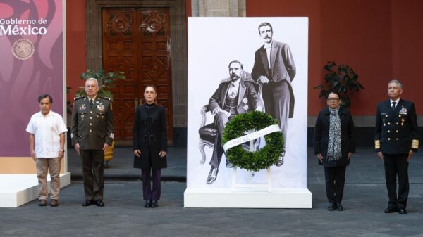La Presidenta de México, Claudia Sheinbaum Pardo, encabezó la ceremonia por el 113 Aniversario del magnicidio del presidente Francisco I. Madero y del vicepresidente José María Pino Suárez en el Patio de Honor de Palacio Nacional.