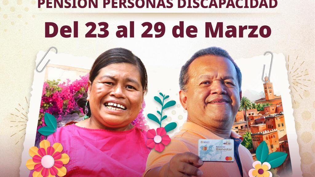 La secretaria de Bienestar, Ariadna Montiel Reyes, informó que, del 23 al 29 de marzo, se realiza a nivel nacional el registro a la Pensión para el Bienestar de las Personas con Discapacidad