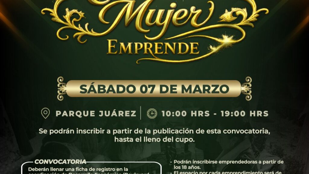CONVOCAN A PARTICIPAR EN EL BAZAR “COLECTIVA MUJER EMPRENDE”