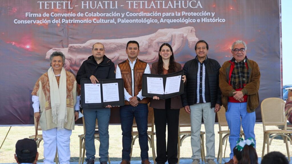 FIRMAN CONVENIO GOBIERNO DEL ESTADO E INAH PARA LA PROTECCIÓN DEL PATRIMONIO CULTURAL EN TETLATLAHUCA
