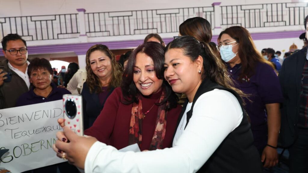 Durante los Encuentros Tlaxcaltecas, la gobernadora Lorena Cuéllar Cisneros destacó una inversión de 94 millones de pesos para el bienestar de las familias del municipio