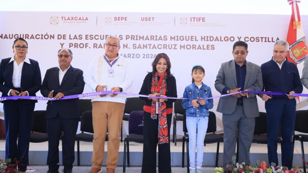 La gobernadora Lorena Cuéllar entregó la nueva infraestructura educativa que beneficiará a las comunidades escolares de las primarias “Miguel Hidalgo y Costilla”, en turno matutino, y “Prof. Rafael N. Santacruz Morales”, en turno vespertino