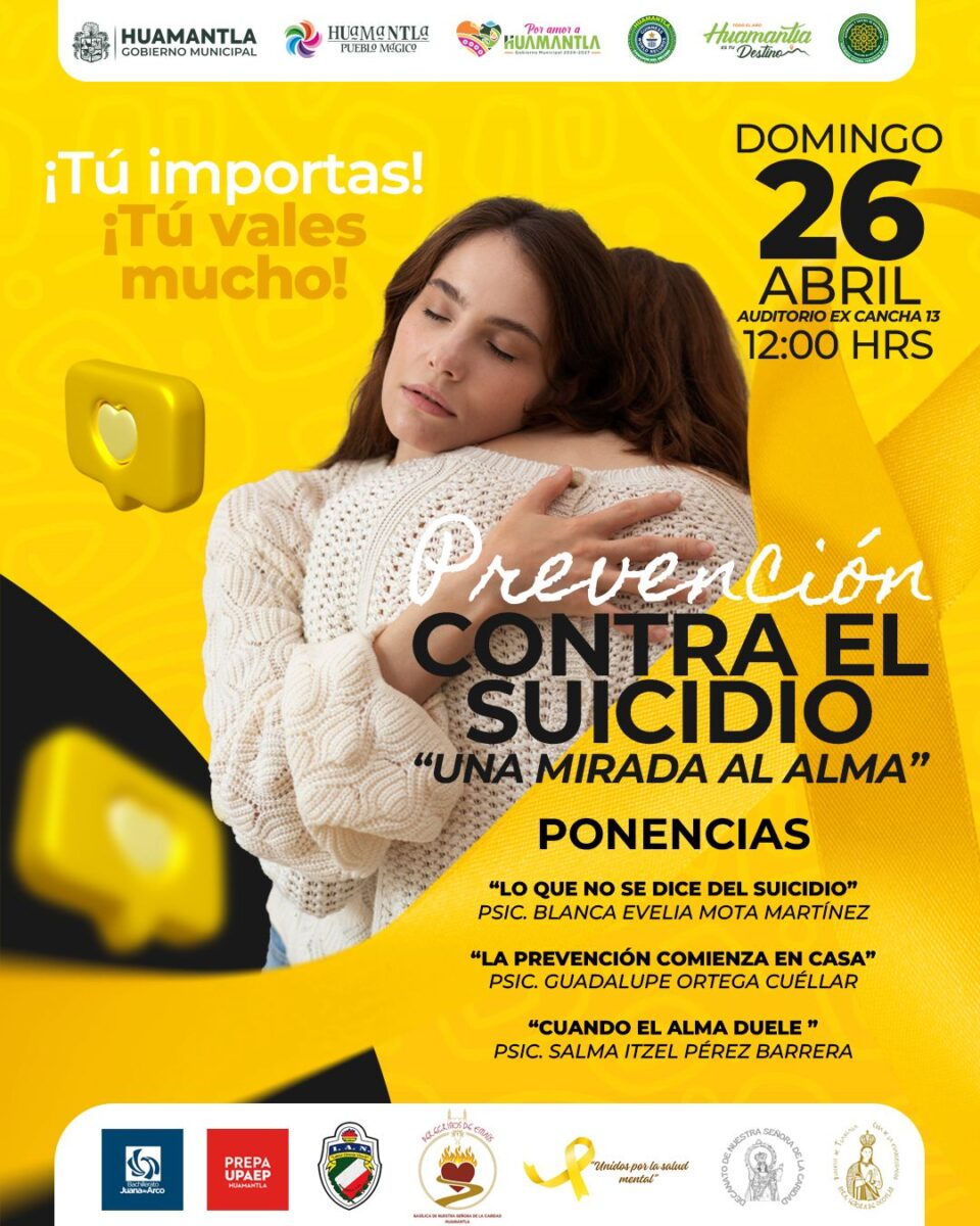 El evento se realizará el próximo domingo 26 de abril a las 12:00 horas en el Auditorio Ex Cancha 13 y está dirigido a todo el público, sin importar edad o profesión, ya que la prevención del suicidio es una responsabilidad compartida que comienza desde el entorno familiar, escolar y social.