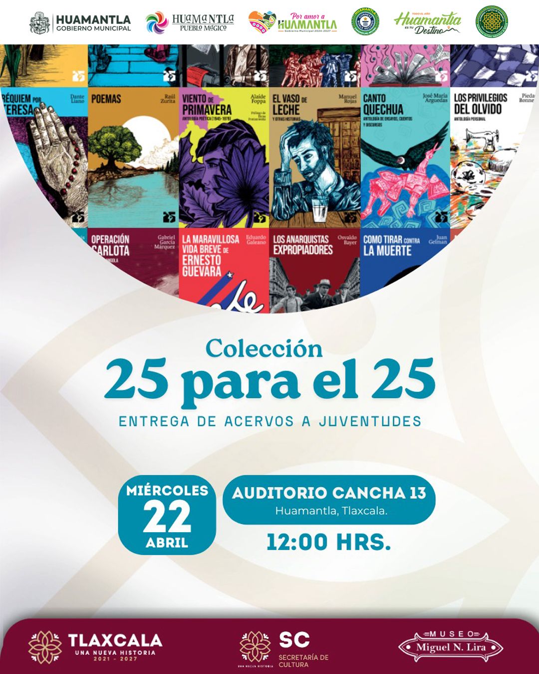 HUAMANTLA IMPULSA EL ACCESO A LA LECTURA ENTRE JÓVENES CON LA ENTREGA “25 PARA EL 25”