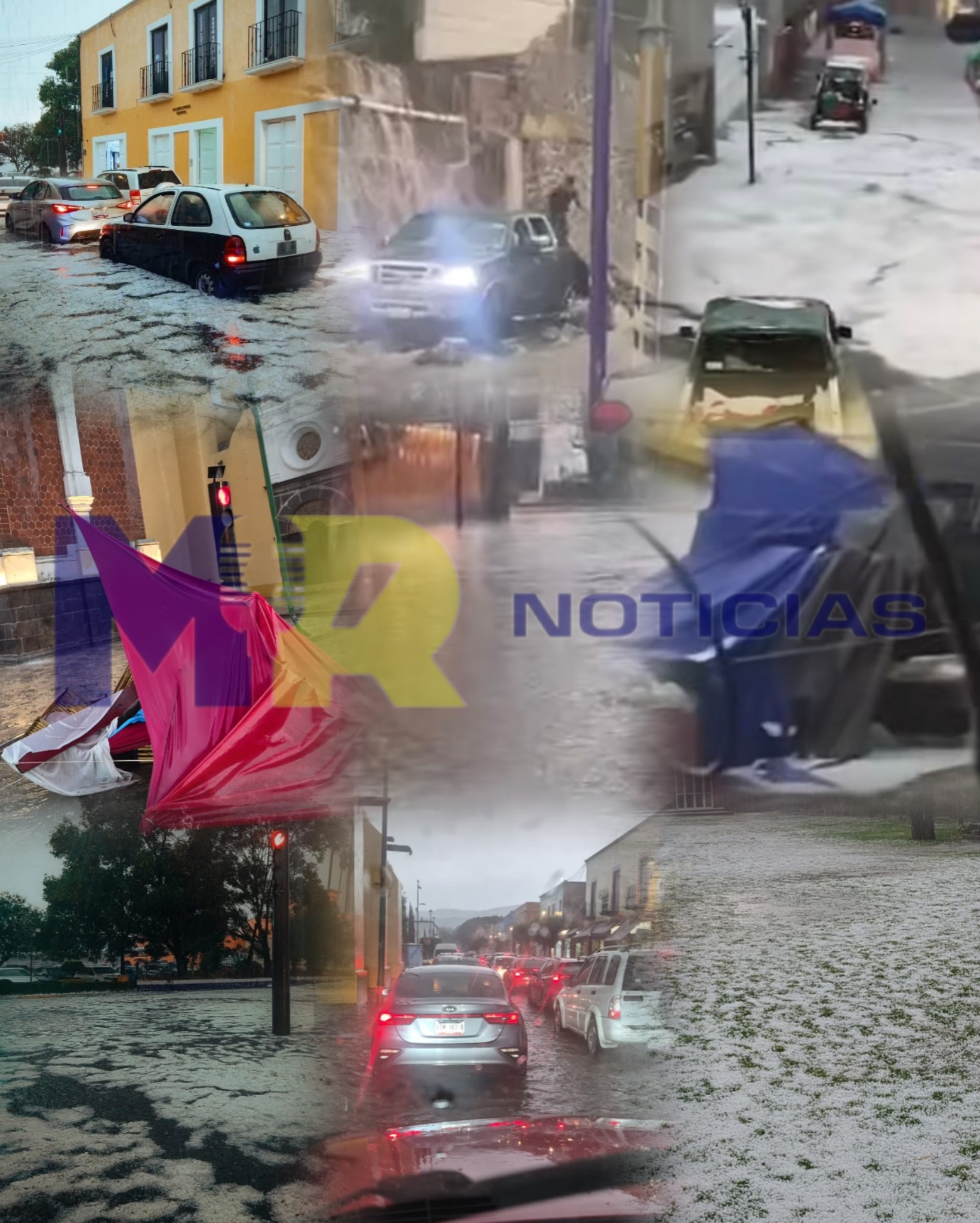 Granizada y lluvia inundan la capital