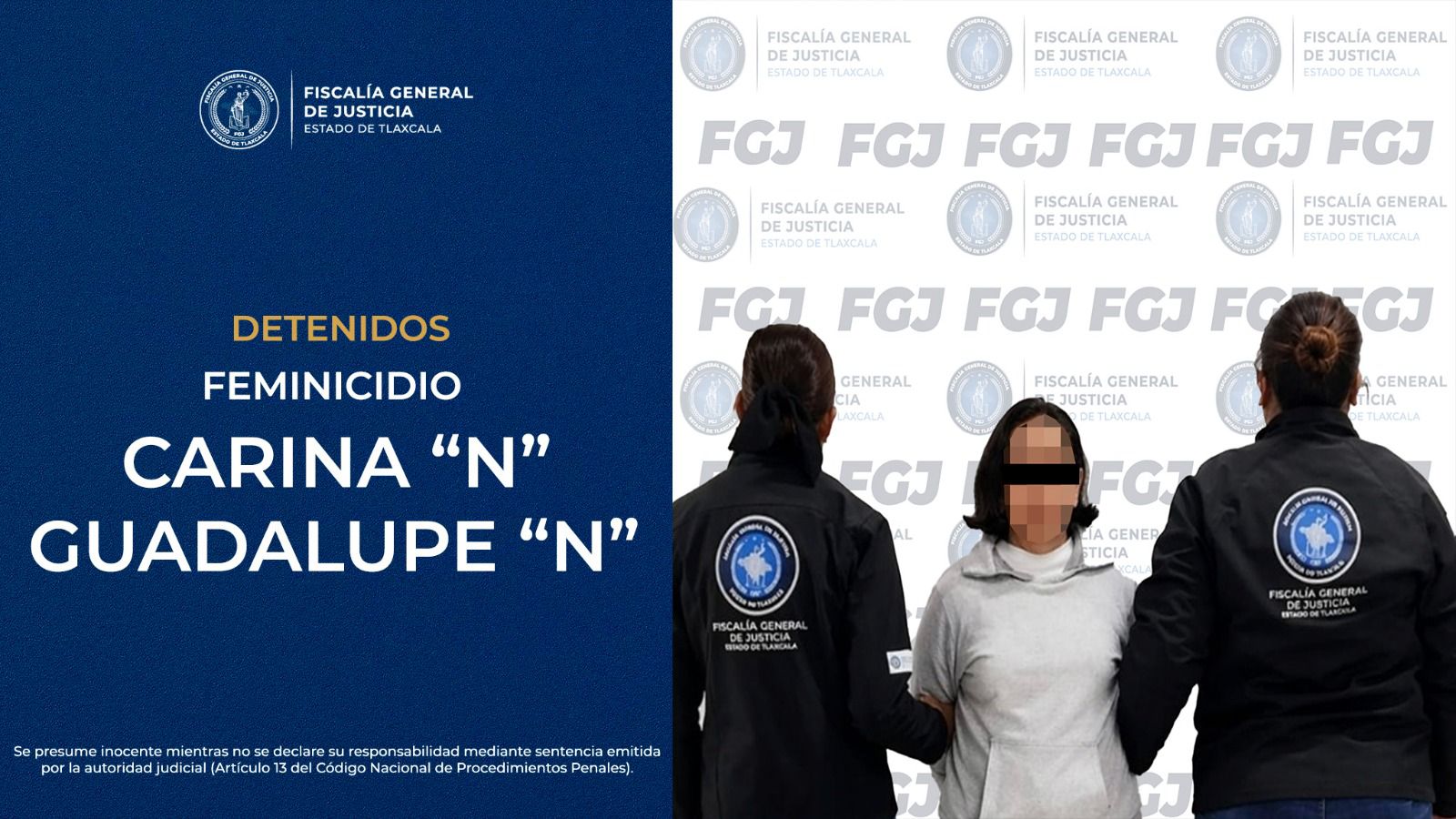 POLICÍA DE INVESTIGACIÓN DETIENE A MUJER Y HOMBRE ACUSADOS DE FEMINICIDIO EN APIZACO: FGJE