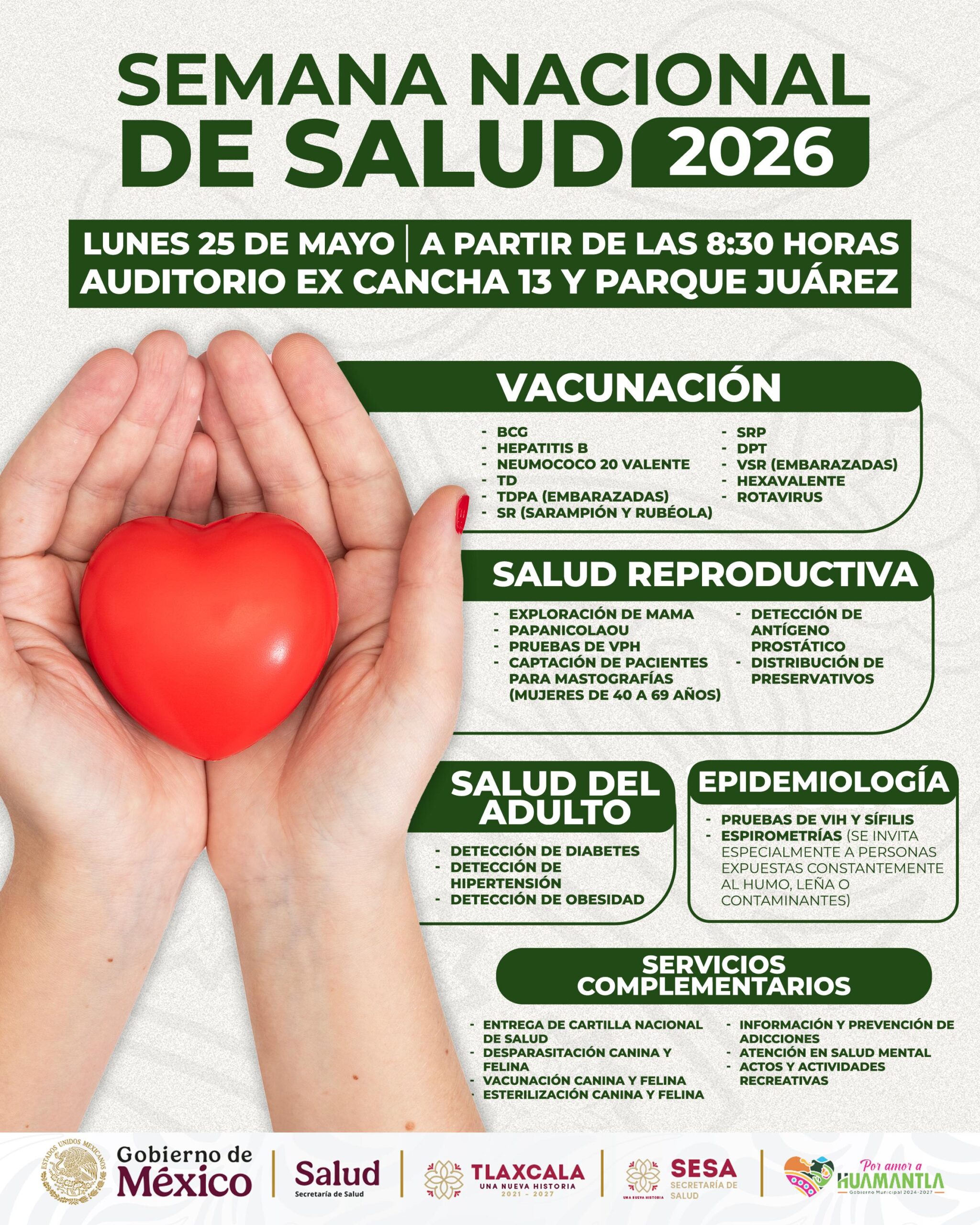 HUAMANTLA SE SUMA A LA SEMANA NACIONAL DE SALUD 2026 CON JORNADA INTEGRAL DE SERVICIOS GRATUITOS