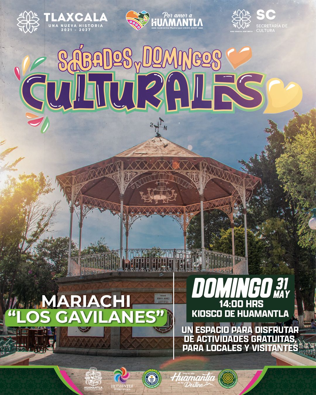 HUAMANTLA LLENARÁ DE MÚSICA Y TRADICIÓN EL PARQUE JUÁREZ ESTE 31 DE MAYO