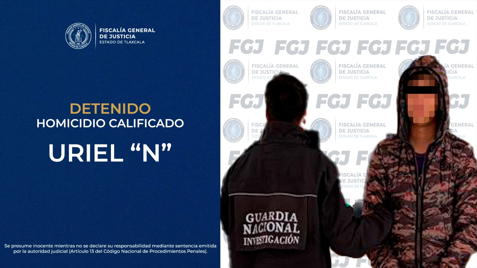 APREHENDE FGJE A HOMBRE POR HOMICIDIO CALIFICADO OCURRIDO EN APIZACO