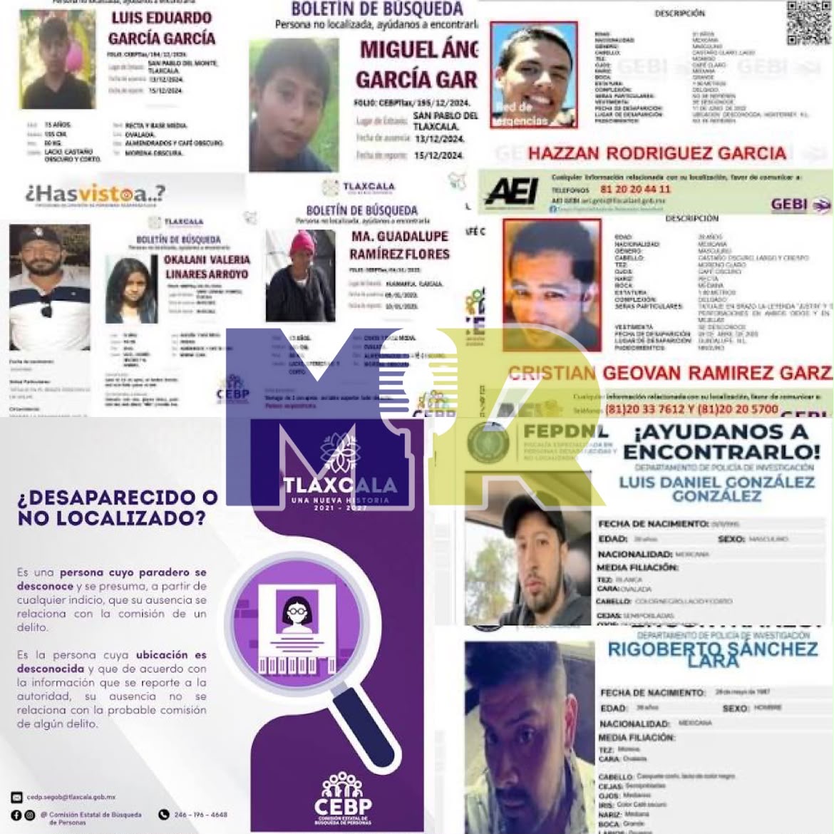 En Tlaxcala 212 personas están desaparecidas y no localizadas