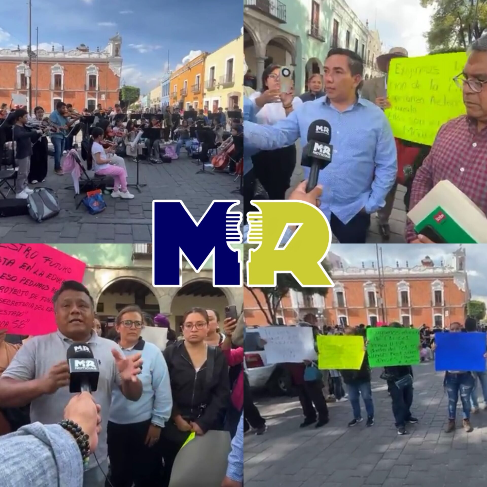 Con música clásica exigen continuidad de plantel Azteca en Tlaxcala