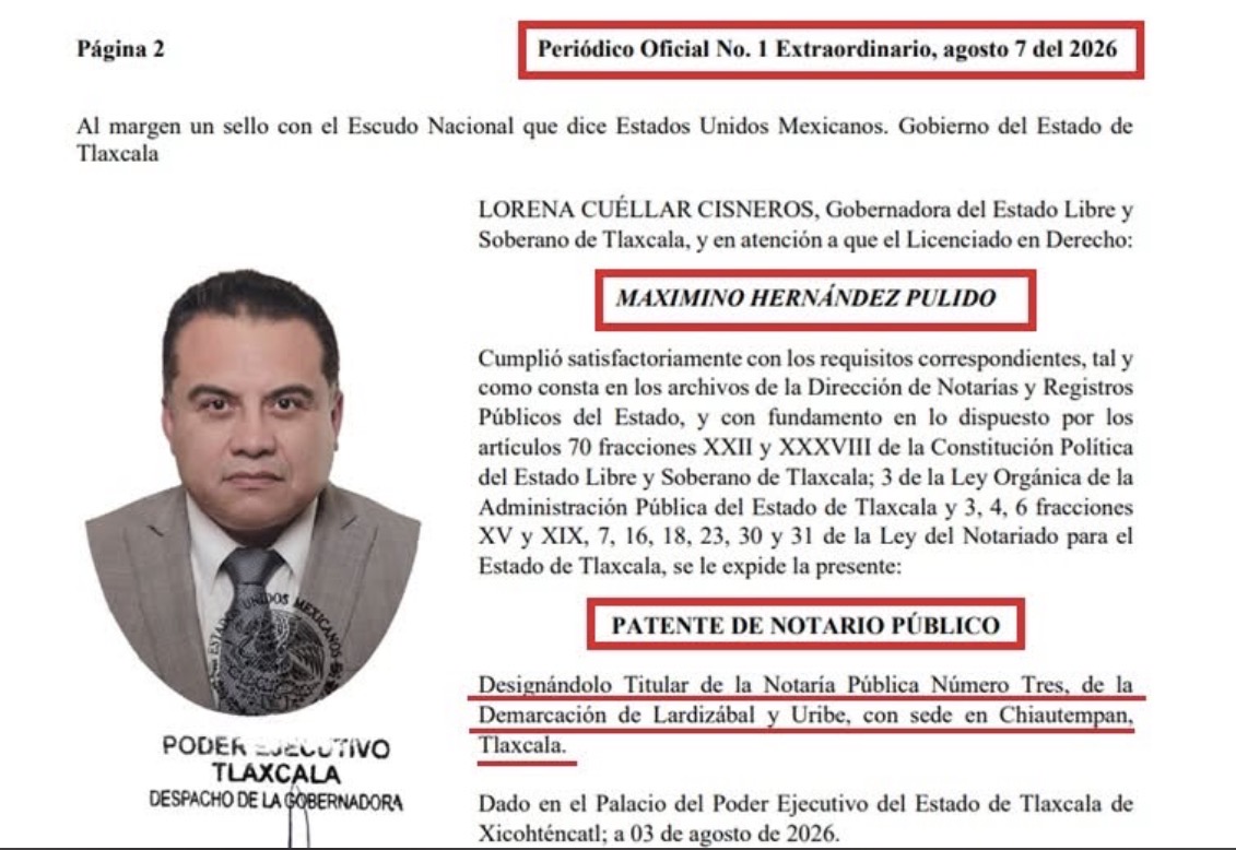 El ex titular del C5i, Hernández Pulido obtuvo una de las calificaciones más altas en el proceso de formación y evaluación de aspirantes a notario, en el que participaron 13 candidatos.