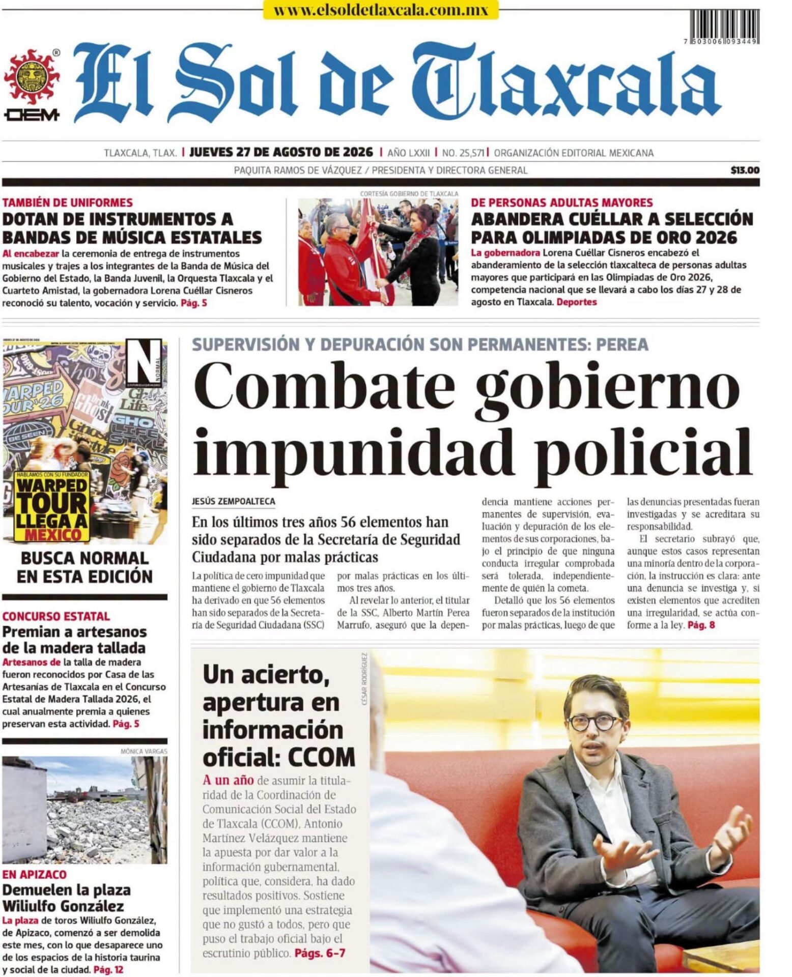 El Sol de Tlaxcala entrevistó al vocero estatal en una charla que aclara la importancia de los diálogos circulares, faltaría revisar si alguna medición respalda la percepción de Antonio Martínez Velázquez. Foto: Redes Sociales OEM