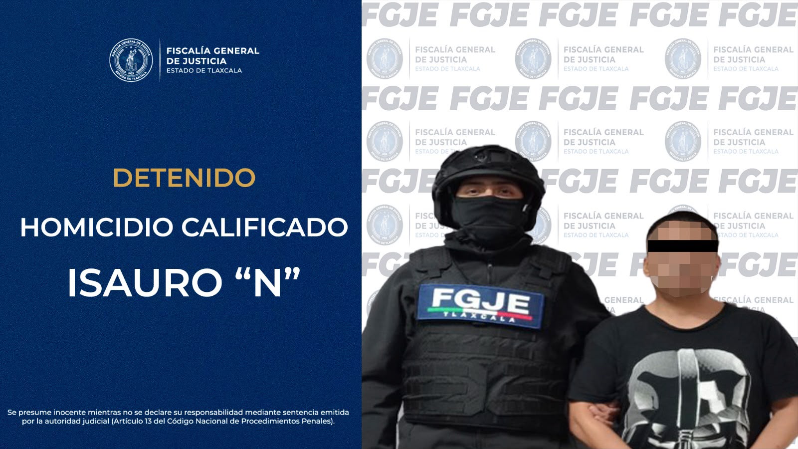 DETIENE POLICÍA DE INVESTIGACIÓN A HOMBRE POR HOMICIDIO CALIFICADO: FGJE