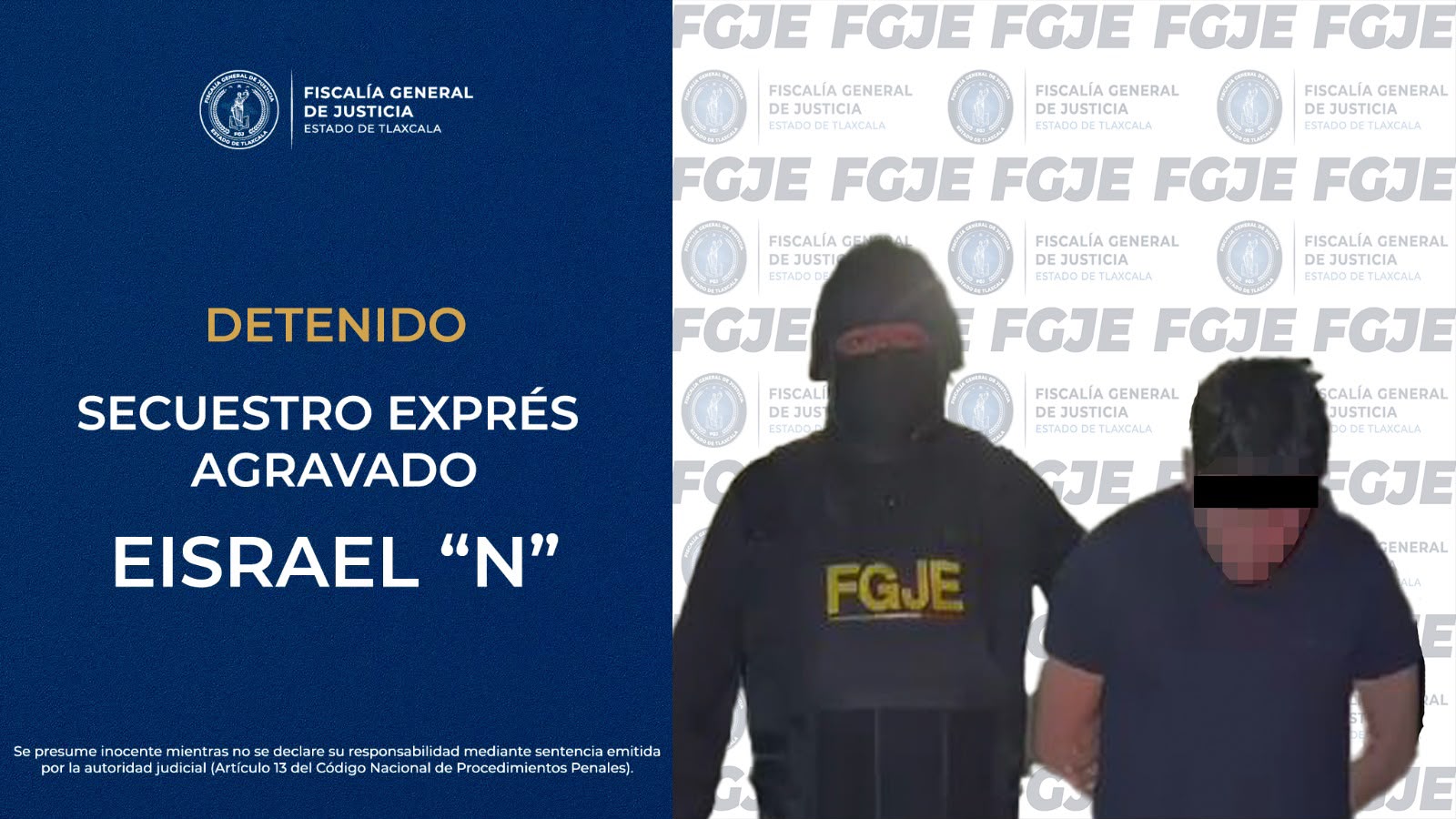 DETIENE FGJE A HOMBRE POR SECUESTRO EXPRÉS AGRAVADO.