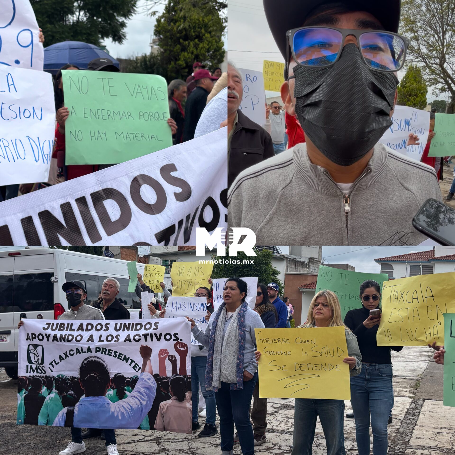 Protestan trabajadores del IMSS en Apizaco tras evento del 5.º Año de Triunfo de Lorena Cuéllar